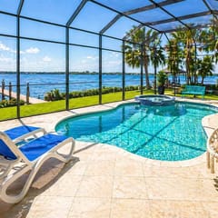 Riverfront Villa w/ Pool & Private Dock in Fort
